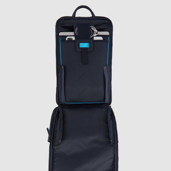 Piquadro Blue Square Revamp Zakelijke rugzak RFID-bescherming Leder 43 cm Laptopvak