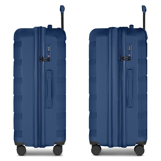 d&n South Dakota 4 wielen Trolley L 76 cm met uitbreidingsplooi