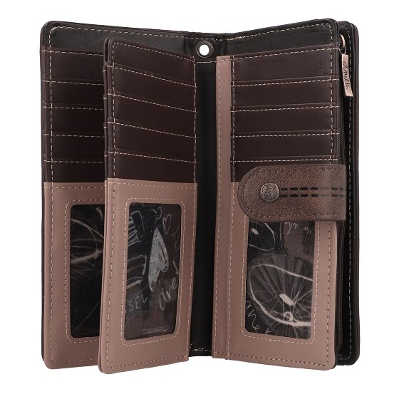 Anekke Shoen Brown Portemonnee RFID-bescherming 19 cm