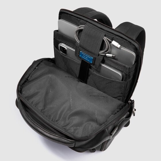 Piquadro Cronus Zakelijke rugzak RFID-bescherming Leer 41 cm Laptop compartiment
