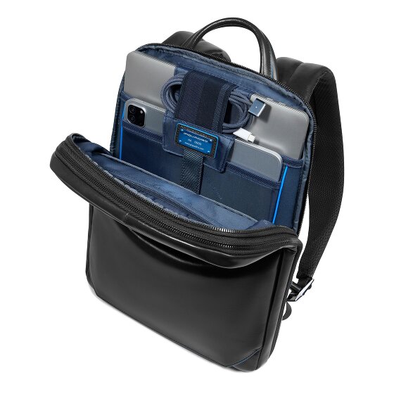 Piquadro Blue Square Dagrugzak RFID-bescherming Leer 37 cm Laptop compartiment