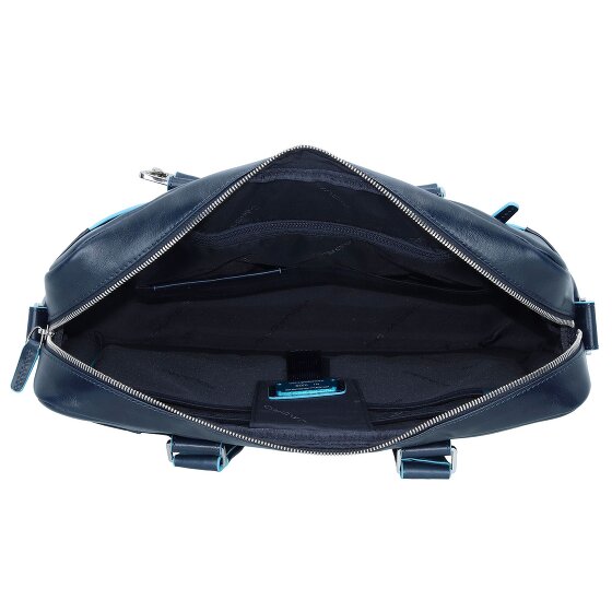 Piquadro Blauwe Square Briefcase III Leder 40 cm Laptopcompartiment