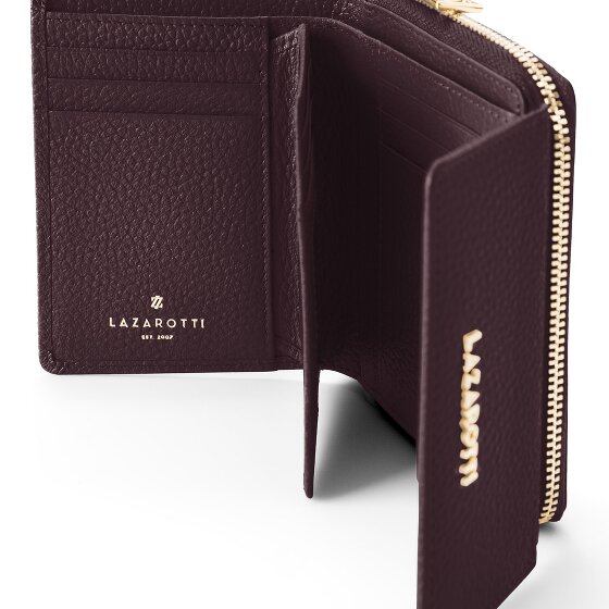 Lazarotti Bologna leer portemonnee met rits rondom, 12 cm