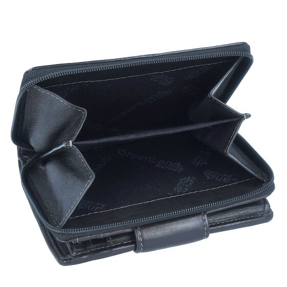 Greenland Nature Zwarte Nappa Portemonnee RFID Leer 9,5 cm