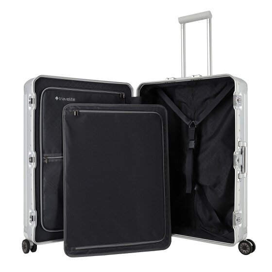 Travelite Next Trolley met 4 wielen, Aluminium, 77 cm