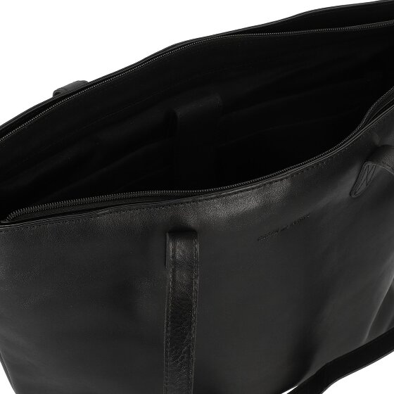 Greenburry Pure Black Shopper Tas Leer 35 cm Laptop compartiment