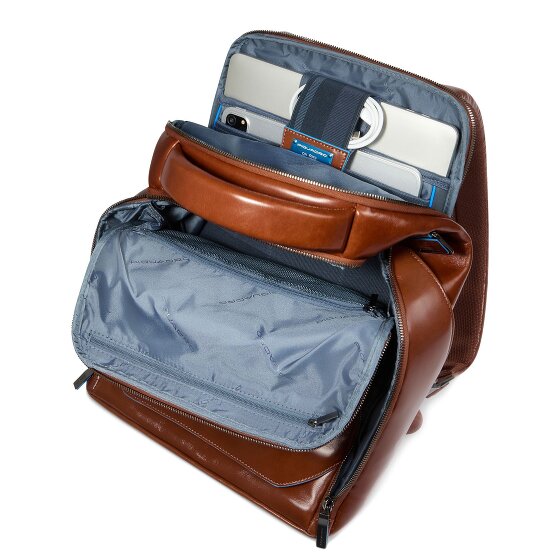 Piquadro Blue Square Dagrugzak RFID-bescherming Leer 39 cm Laptop compartiment