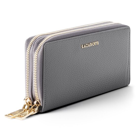Lazarotti Bologna Leer XL Dubbele Zip-Around Portemonnee RFID Leer 20 cm