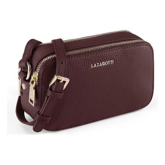 Lazarotti Bologna leer crossbody tas Camera-Bag leer dubbele rits 18 cm