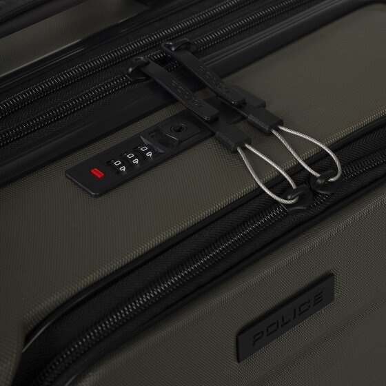 Police London 4 wielen Cabinewagen 55 cm Laptop compartiment met uitbreidingsplooi