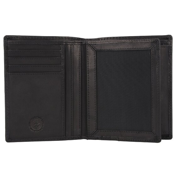 Greenburry Pure Black Portemonnee RFID-bescherming Leer 10.5 cm