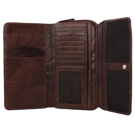 mano Donna Aurona Portemonnee RFID Leer 18 cm