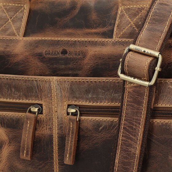 Greenburry Vintage Koffer Leer 38 cm Laptop compartiment