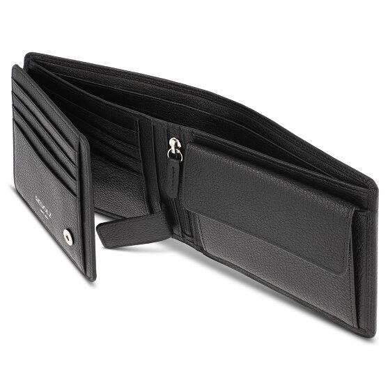 Redolz Leather Essentials QF portemonnee van RFID-leer, 12 cm, uitklapbaar, met vak met ritssluiting