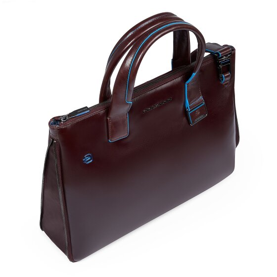 Piquadro Blue Square Shopper Tas Leer 38 cm Laptop compartiment met uitbreidingsplooi