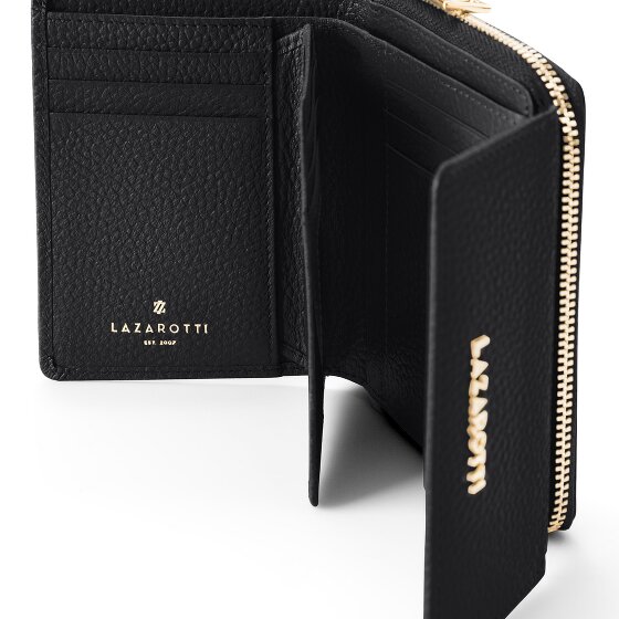 Lazarotti Bologna leer portemonnee met rits rondom, 12 cm
