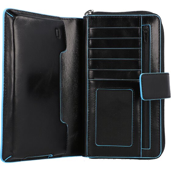 Piquadro Blauwe Vierkante Portemonnee RFID Leer 17,5 cm