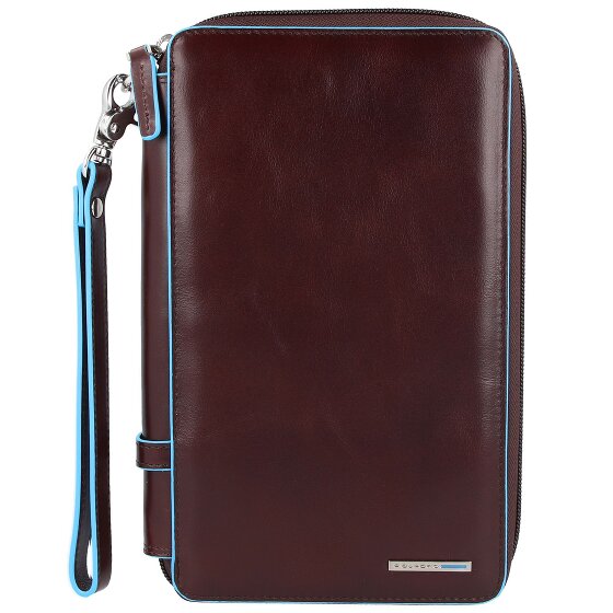 Piquadro Blauw vierkant reisetui leer 14 cm