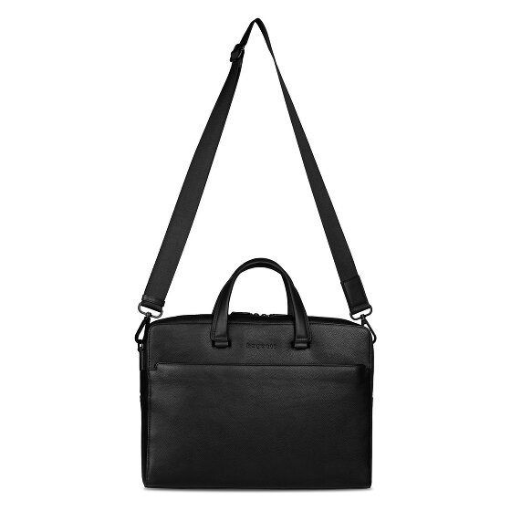 bugatti Black Koffer Leer 39 cm Laptop compartiment