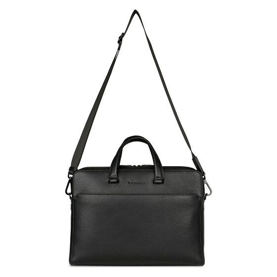 bugatti Black Koffer Leer 38 cm Laptop compartiment