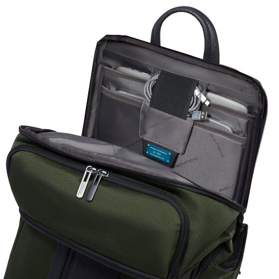 Piquadro Korte reisrugzak leer 43 cm laptopvak
