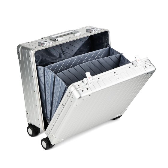 Aleon Luxe zakelijke trolley met 4 wielen, Aluminium, 45 cm