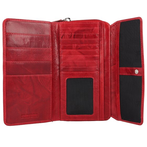mano Donna Aurona Portemonnee RFID Leer 18 cm
