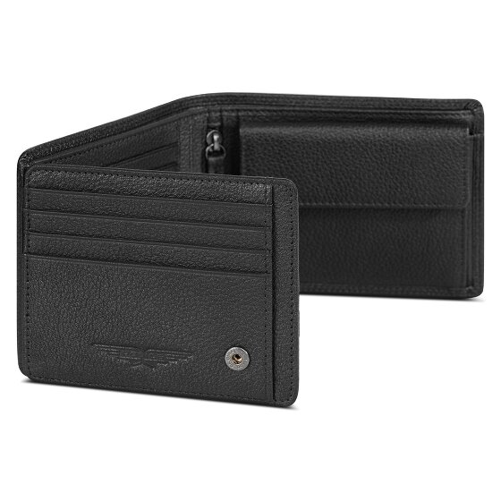 Police Portemonnee RFID leer 12 cm uitklapbaar met ritsvak