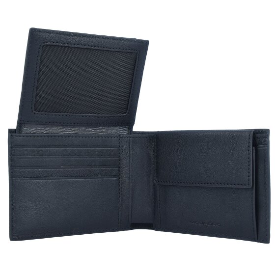 Piquadro Zwarte Vierkante Portemonnee RFID Leer 12,5 cm