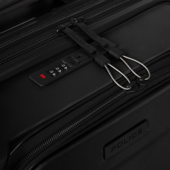 Police London 4 wielen Cabinewagen 55 cm Laptop compartiment met uitbreidingsplooi