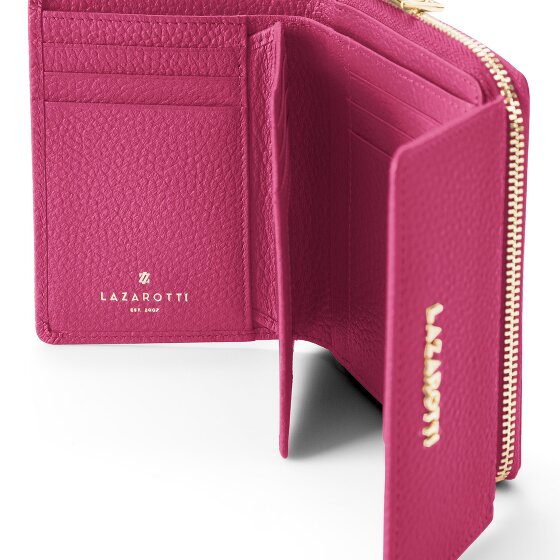 Lazarotti Bologna leer portemonnee met rits rondom, 12 cm