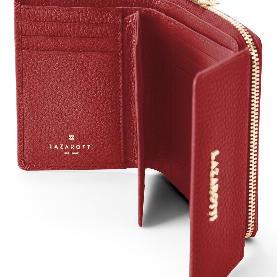 Lazarotti Bologna leer portemonnee met rits rondom, 12 cm