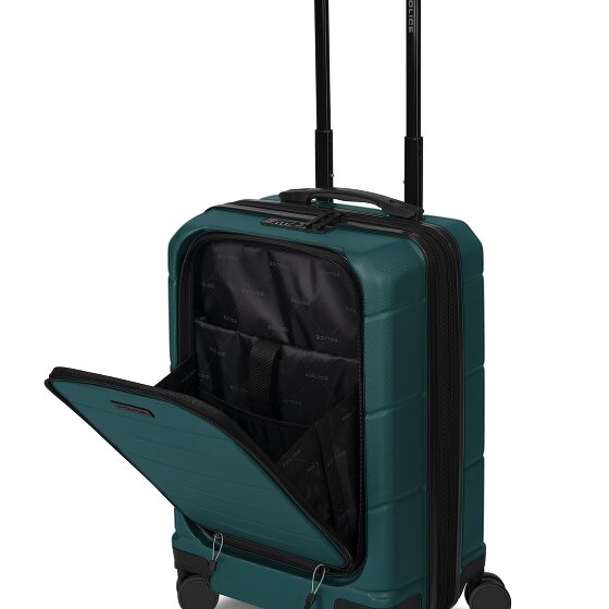 Police London 4 wielen Cabinewagen 55 cm Laptopvak met uitbreidingsplooi