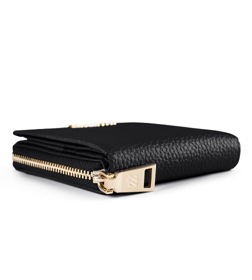 Lazarotti Bologna leer portemonnee met rits rondom, medium, 10 cm