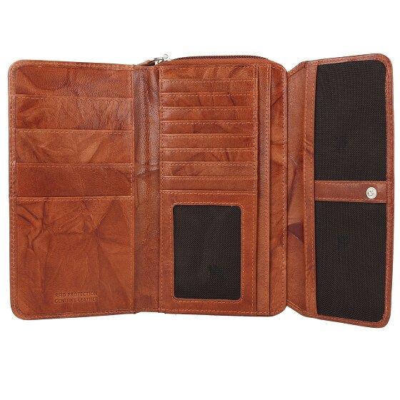 mano Donna Aurona Portemonnee RFID Leer 18 cm