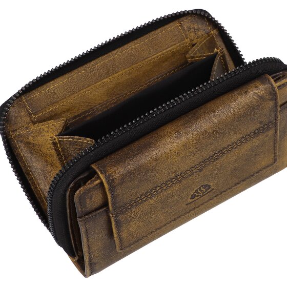 Greenburry Destressed Portemonnee RFID-bescherming Leer 13.5 cm