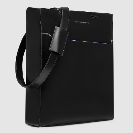 Piquadro Blue Square Schoudertas RFID-bescherming Leer 30 cm Laptop compartiment