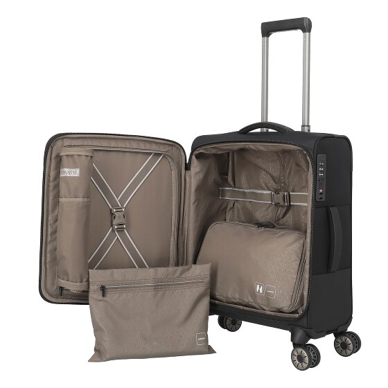 Travelite Crosslite 5.0 4 wielen Cabinewagen S 55 cm Laptop compartiment