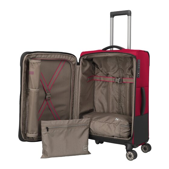 Travelite Crosslite 5.0 4 wielen Trolley M 66 cm met uitbreidingsplooi