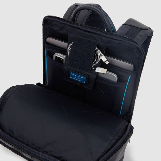 Piquadro Blue Square Revamp Zakelijke rugzak RFID-bescherming Leder 43 cm Laptopvak