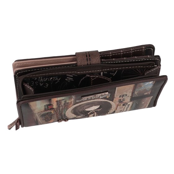 Anekke Shoen Brown Portemonnee RFID-bescherming 19 cm