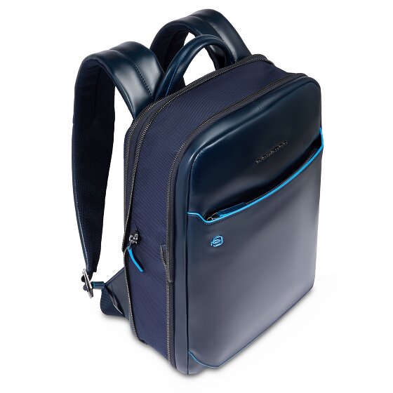 Piquadro Blue Square Dagrugzak RFID-bescherming Leer 37 cm Laptop compartiment