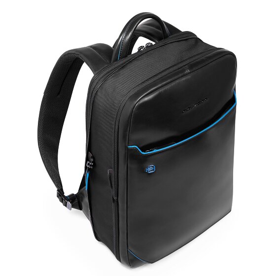 Piquadro Blue Square Dagrugzak RFID-bescherming Leer 37 cm Laptop compartiment
