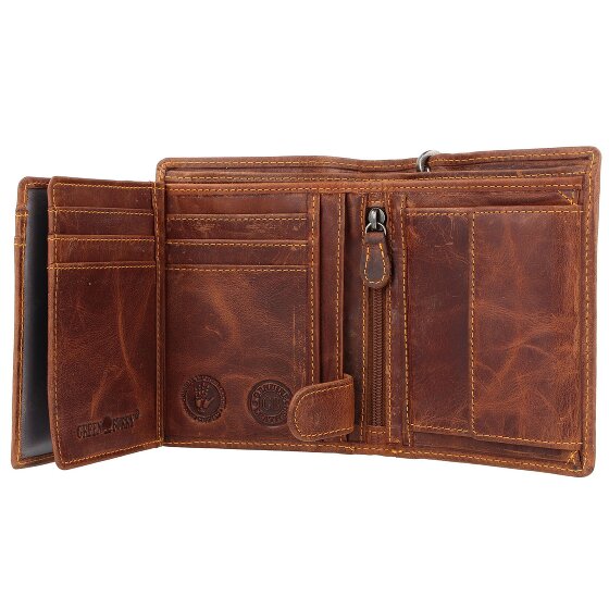 Greenburry Vintage Café Racer Portemonnee RFID Leer 9,5 cm