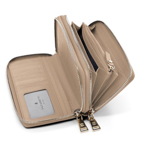 Lazarotti Bologna Leer XL Dubbele Zip-Around Portemonnee RFID Leer 20 cm