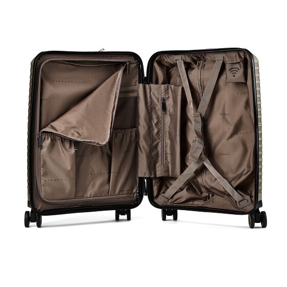 Stratic Bright + 4 wielen Cabinewagen 55 cm Laptopvak