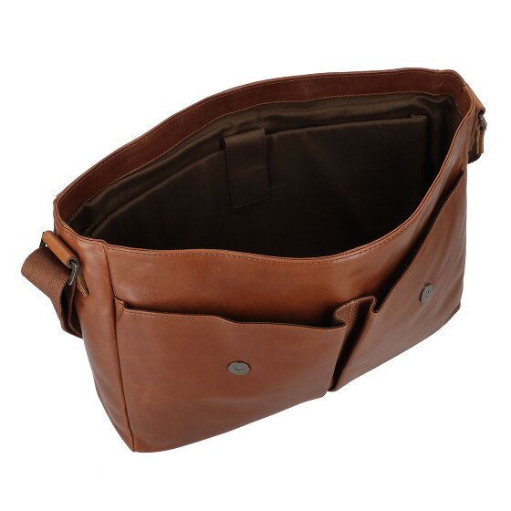 Greenburry Vintage Aktetas Messenger Leer 40 cm Laptop compartiment