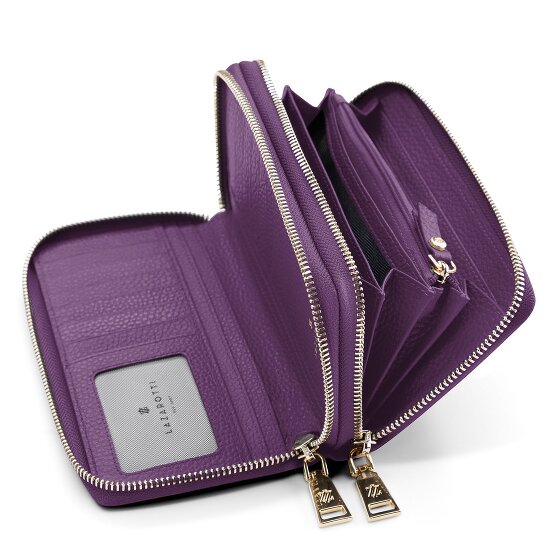 Lazarotti Bologna Leer XL Dubbele Zip-Around Portemonnee RFID Leer 20 cm