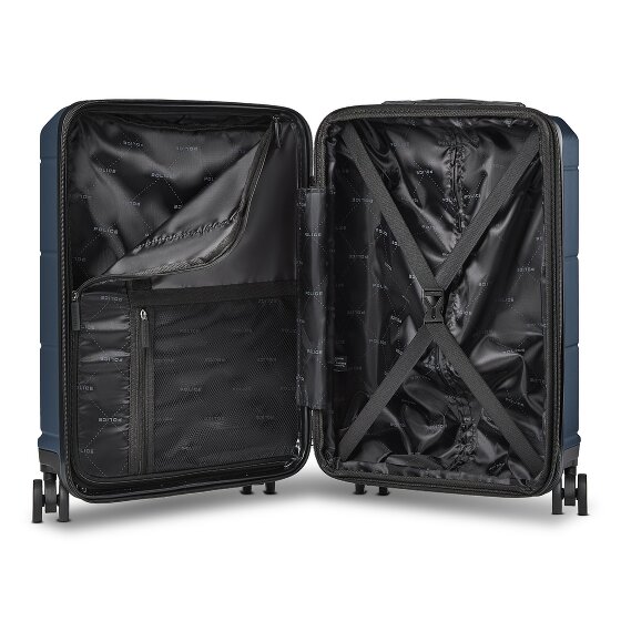 Police London 4 wielen Cabinewagen 55 cm Laptopvak met uitbreidingsplooi