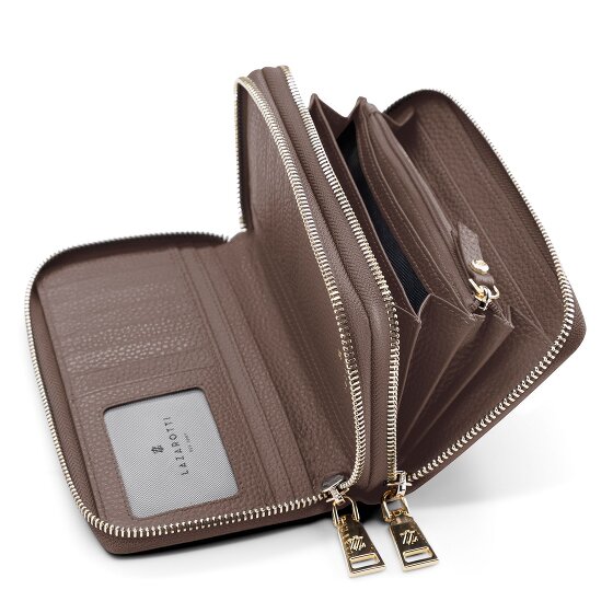 Lazarotti Bologna Leer XL Dubbele Zip-Around Portemonnee RFID Leer 20 cm